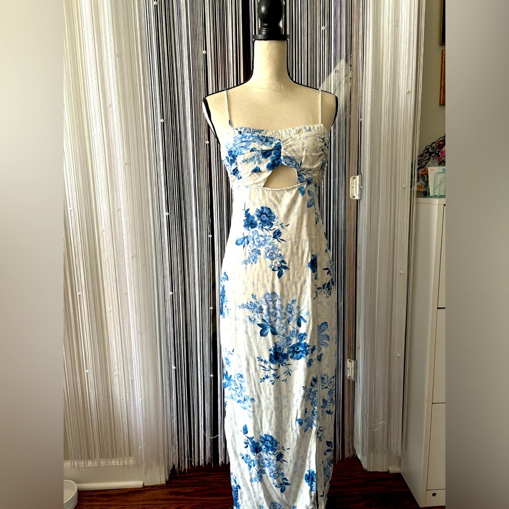 Zara floral print slip dress